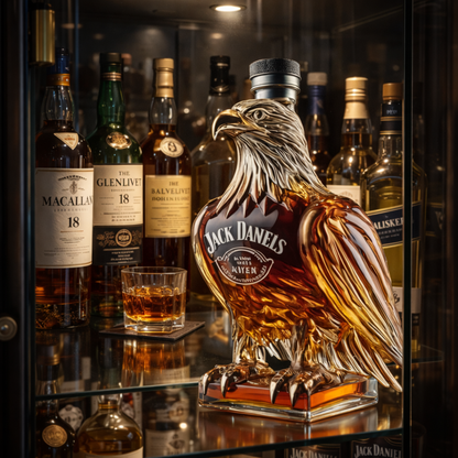 Effortless Whisky Decanter Bottle Gift Set with Eagle Design