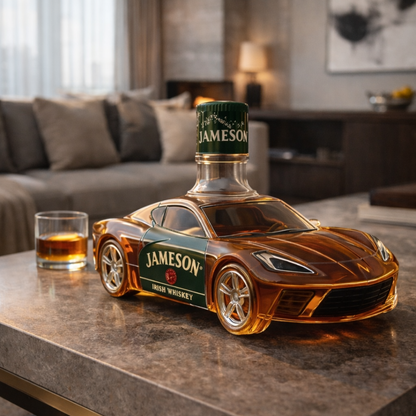 Stylish Whisky Decanter Bottle Gift Set with Sports Car Design