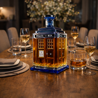 Stylish Whisky Decanter Bottle Gift Set with Building Design