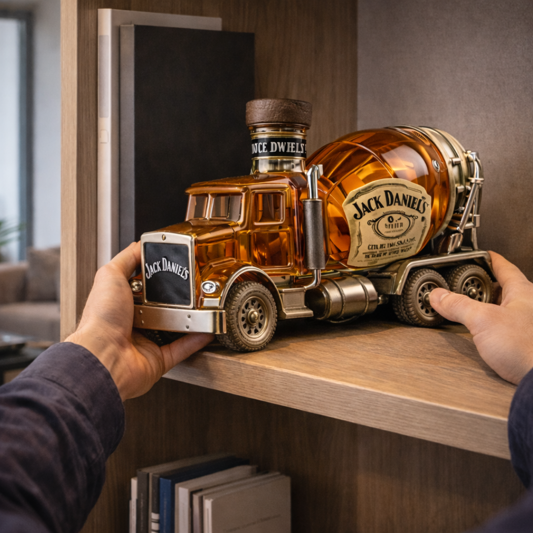 Stylish Whisky Decanter Bottle Gift Set with Truck Design
