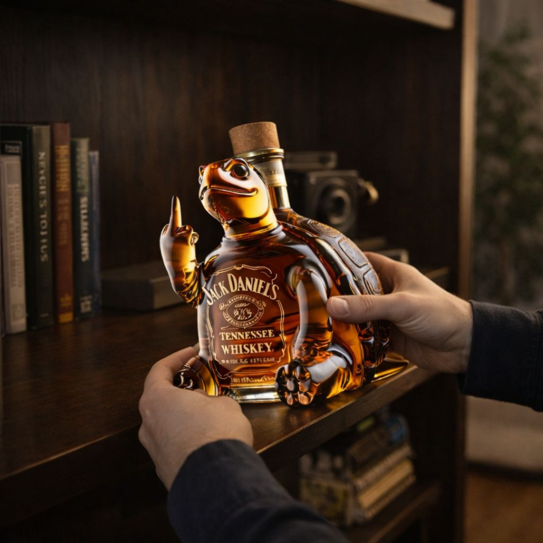 Stylish Whisky Decanter Bottle Gift Set with Turtle Design