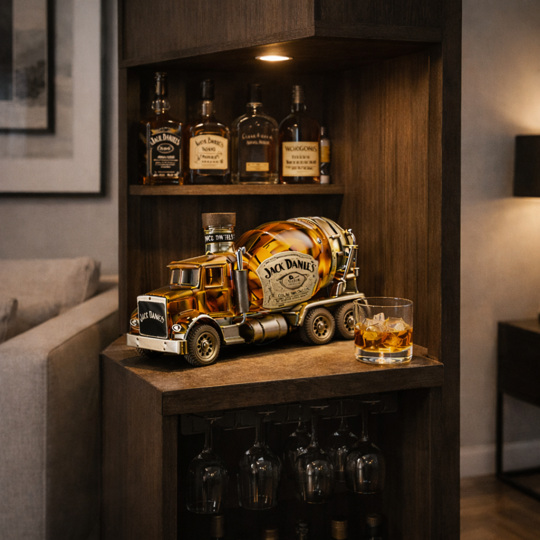 Stylish Whisky Decanter Bottle Gift Set with Truck Design