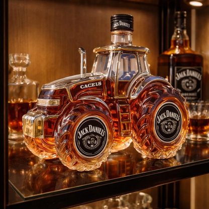 Stylish Whisky Decanter Bottle Gift Set with Special Tractor Design