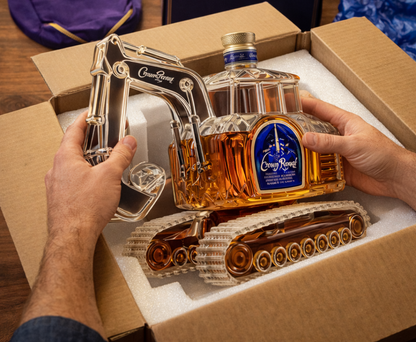Stylish Whisky Decanter Bottle Gift Set with Digger Design