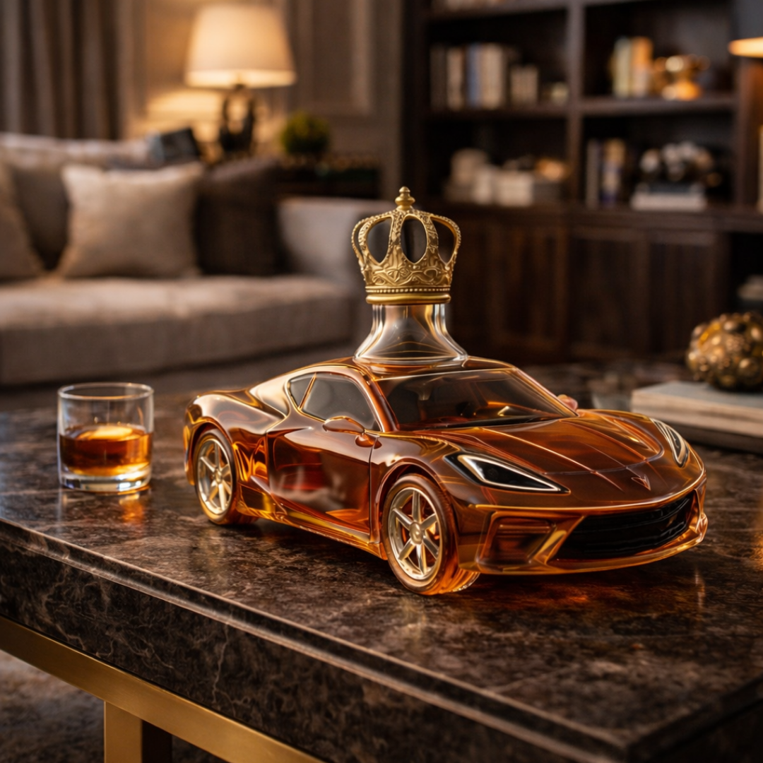 Stylish Whisky Decanter Bottle Gift Set with Sports Car Design