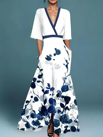 Stylish Floral Evening Dress for Women Formal Wedding Guest Style