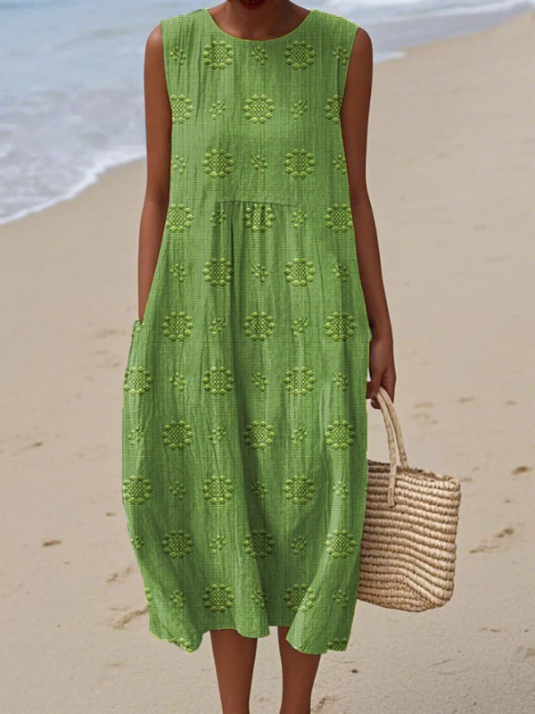 Elegant Embroidered Midi Dress for Women