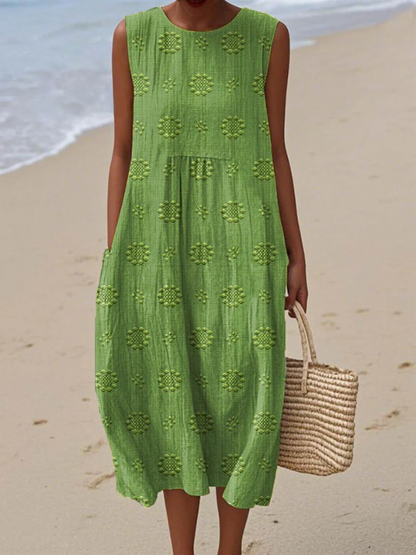 Elegant Embroidered Midi Dress for Women