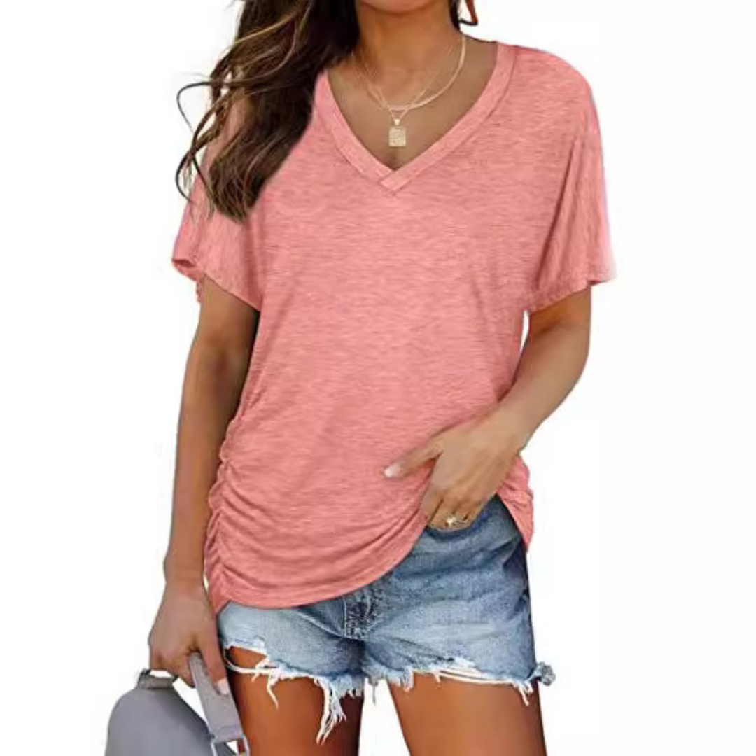 Effortless Blouse for Women with V Neck