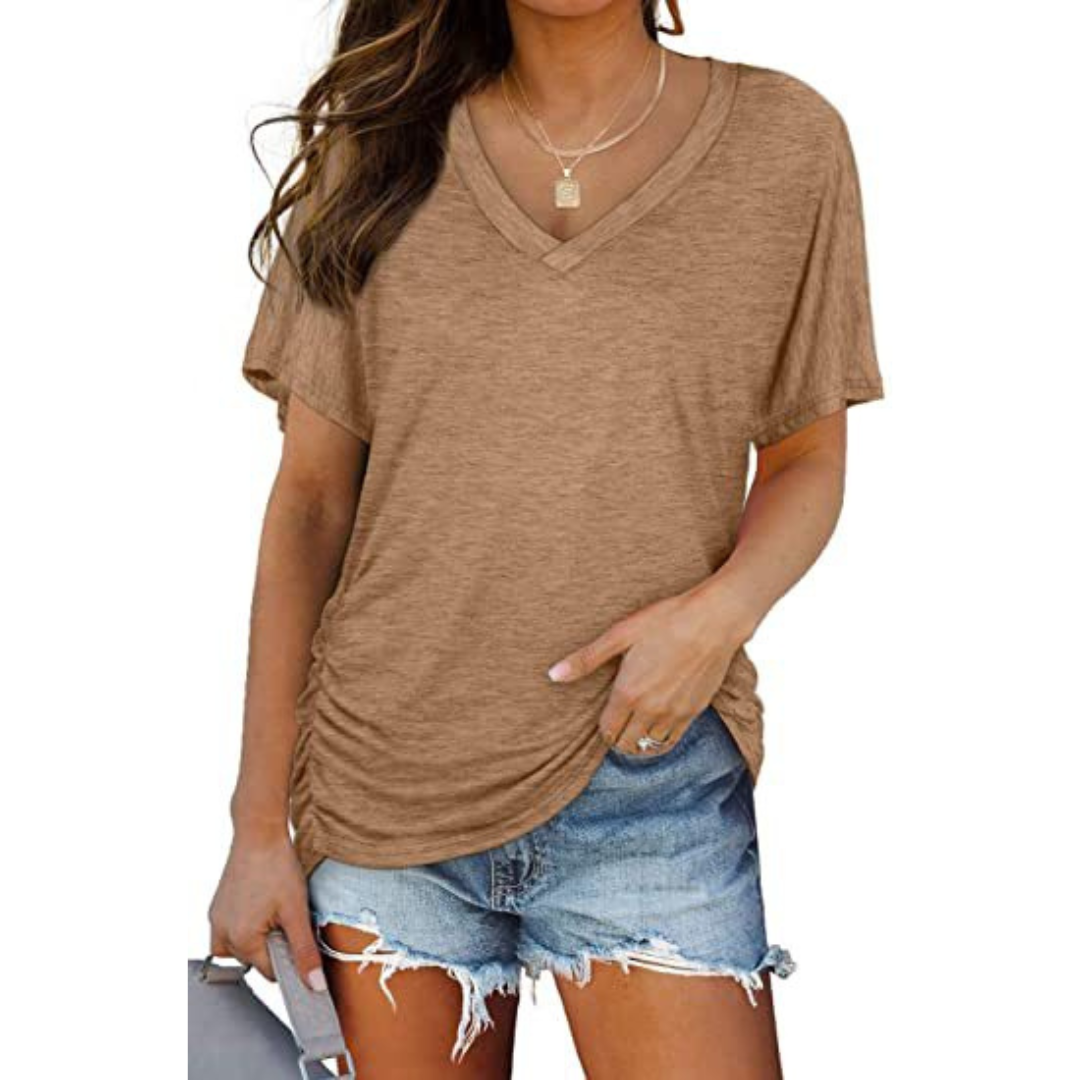 Effortless Blouse for Women with V Neck