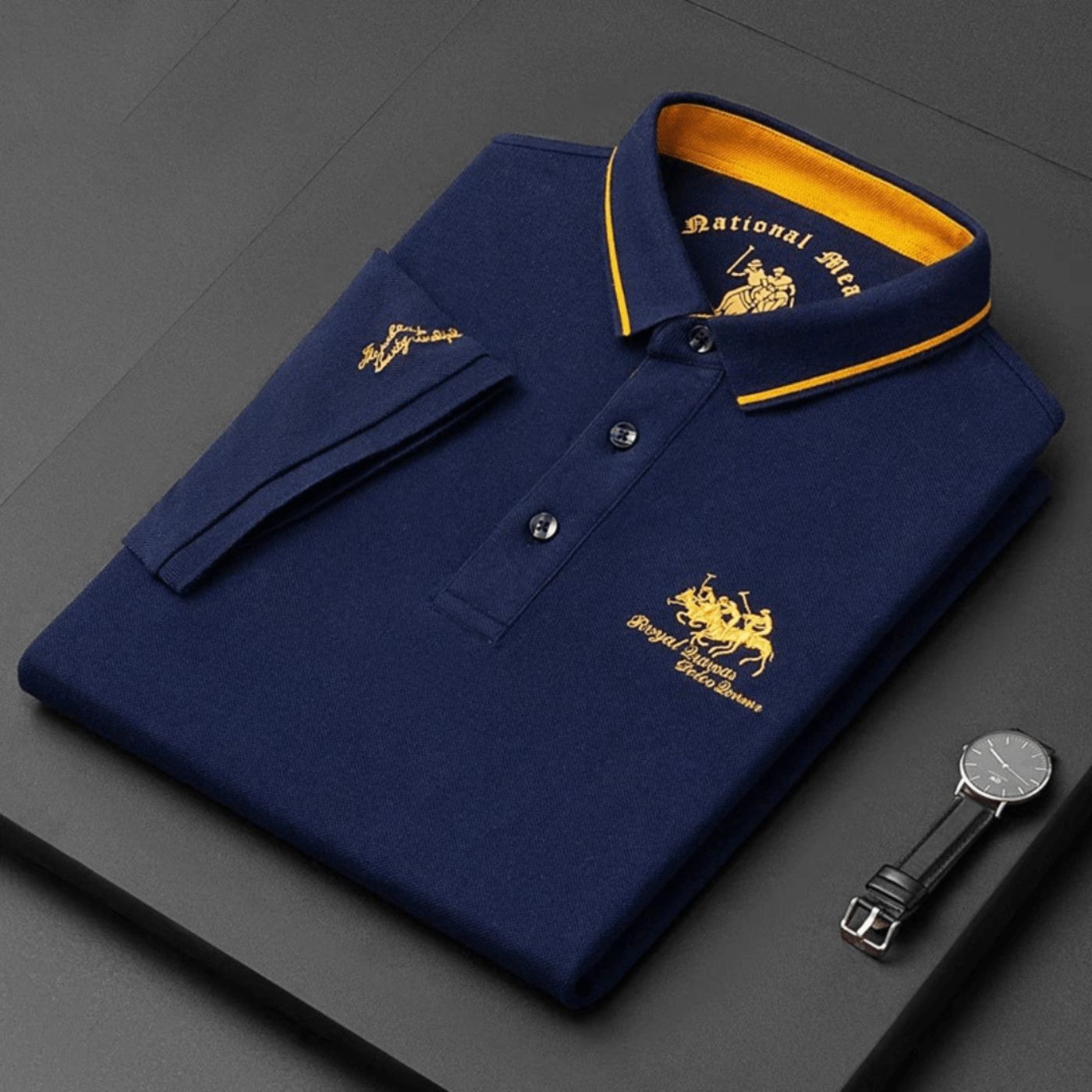 Classic Polo Shirt for Men with Button Up