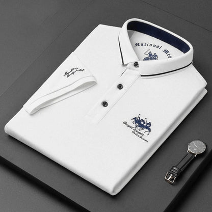 Classic Polo Shirt for Men with Button Up