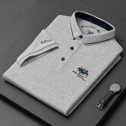Classic Polo Shirt for Men with Button Up