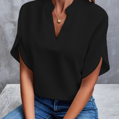 Elegant Blouse for Women with V Neck Draped