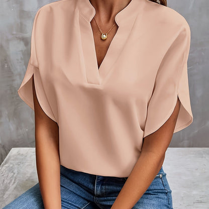 Elegant Blouse for Women with V Neck Draped