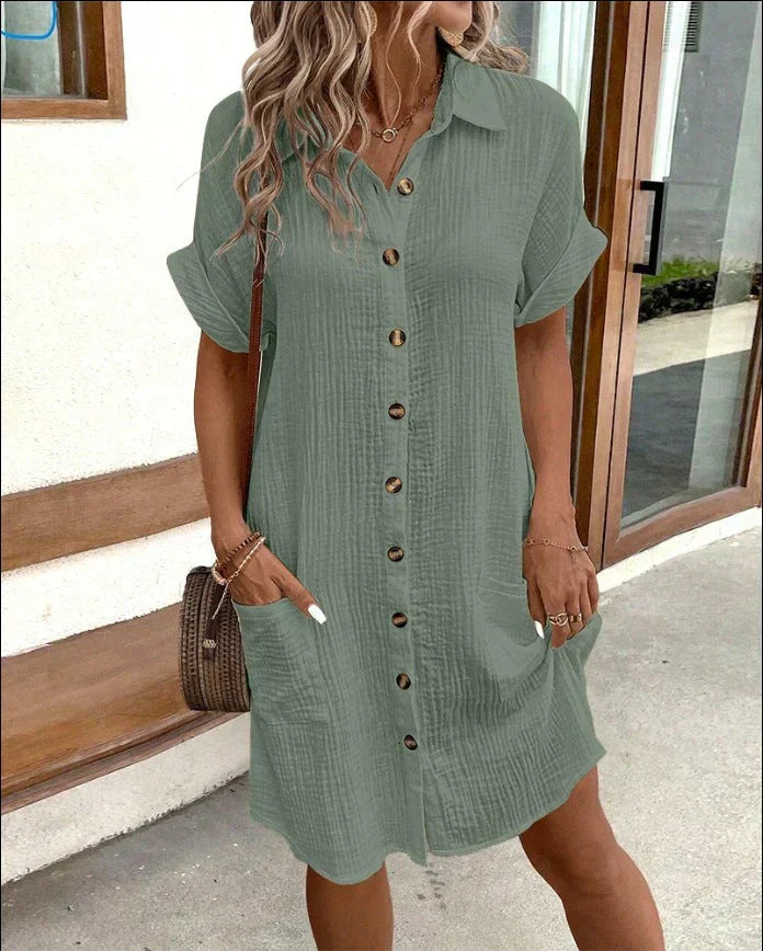 Effortless Dress for Women with Button Down