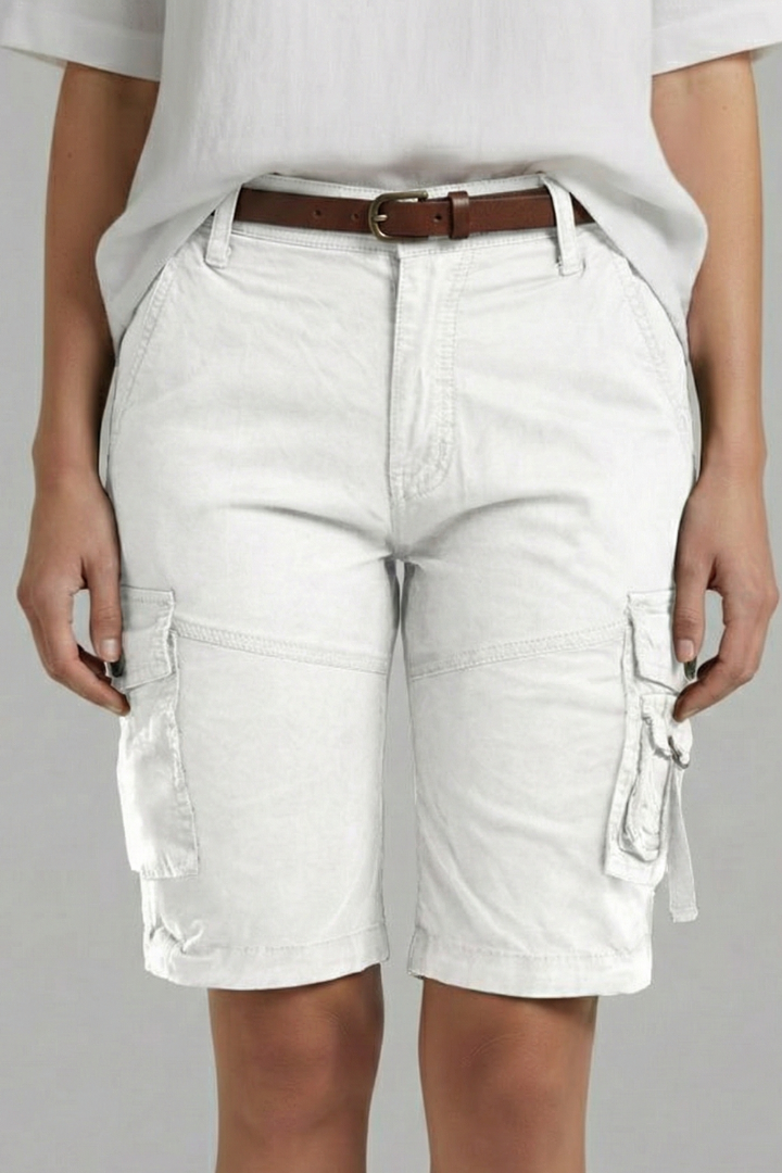 Stylish Cargo Shorts for Women with High Waist Utility Pocket Belt Loop Casual Style