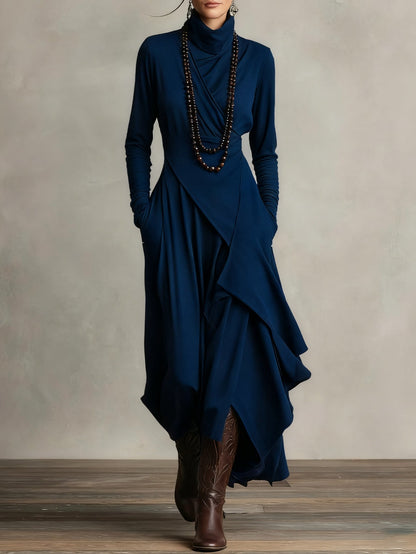 Effortless Maxi Dress for Women with High Neck