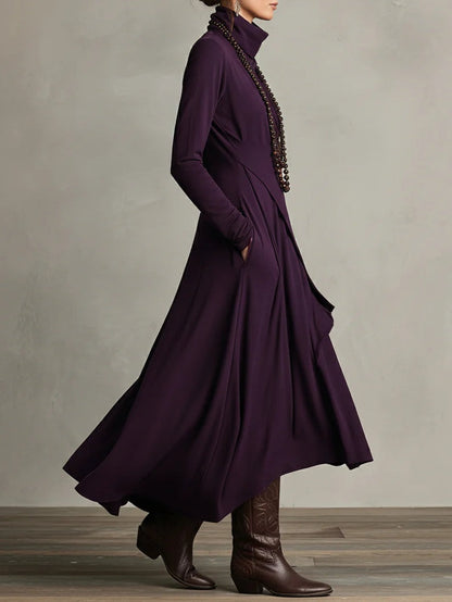 Effortless Maxi Dress for Women with High Neck