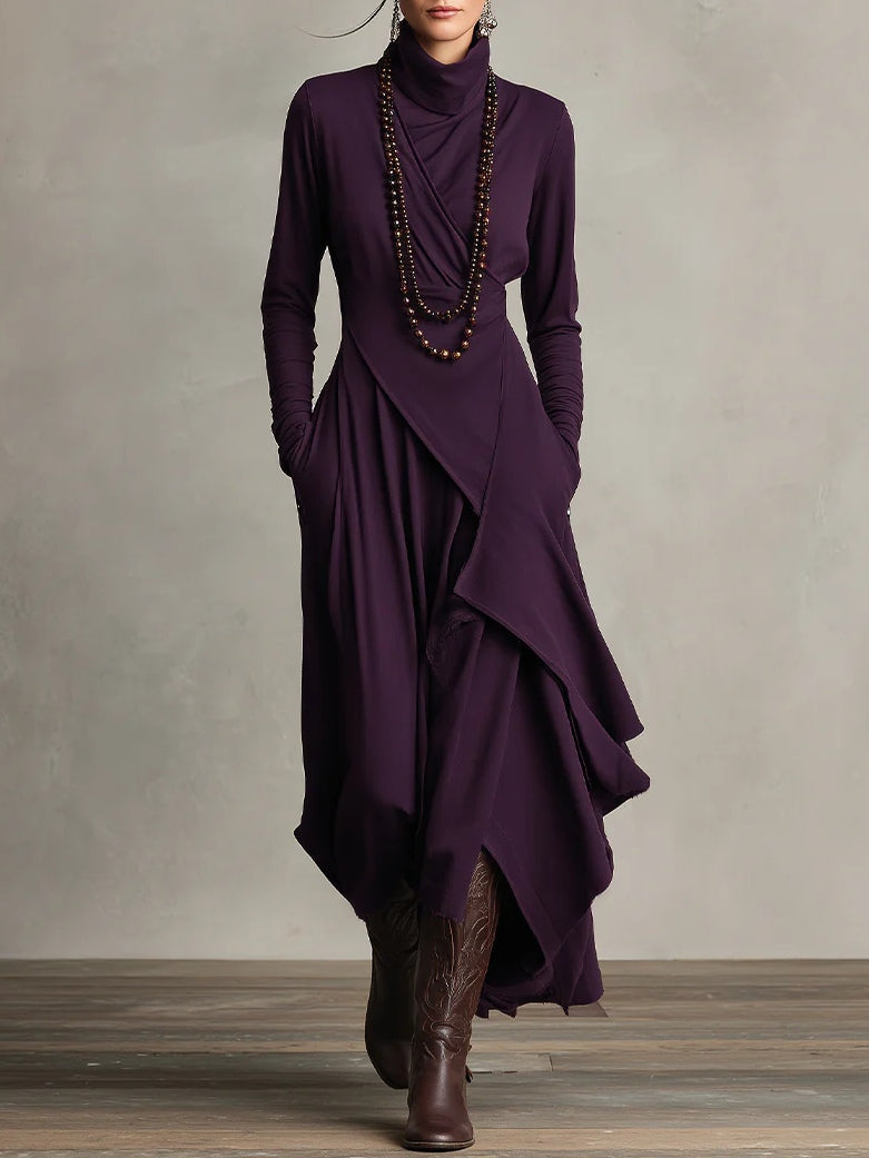 Effortless Maxi Dress for Women with High Neck