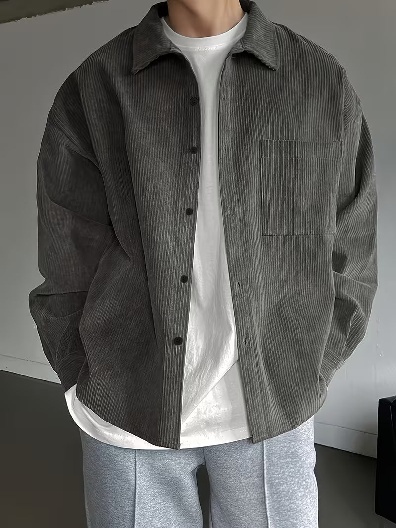 Effortless Corduroy Jacket for Men with Long Sleeve