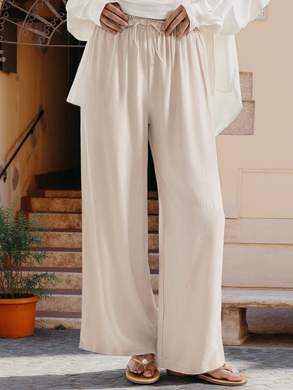 Effortless Wide Leg Pants for Women with Drawstring High Waist Relaxed Style