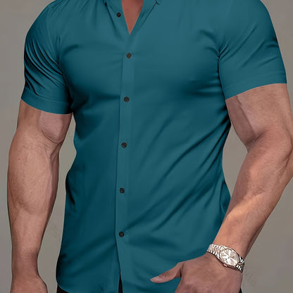 Comfortable Button Down Shirt for Men with Short Sleeve