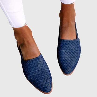 Comfortable Woven Loafer for Women with Pointed Toe Slip On Flat Orthopedic Casual Style