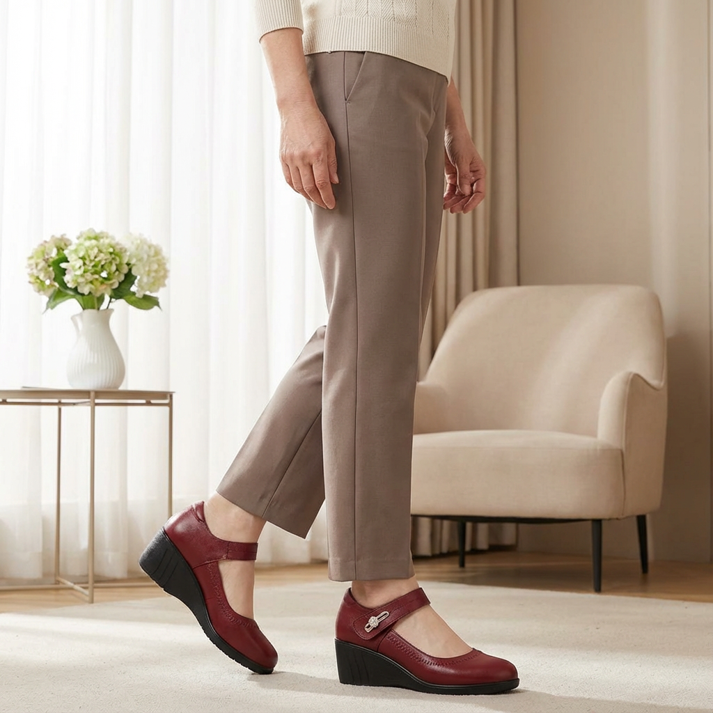Comfortable Heels for Women with Cushioned Low Heel Breathable Style