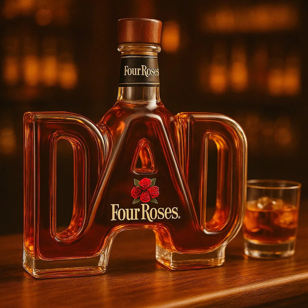 Stylish Whisky Decanter Bottle Gift Set with Dad Design