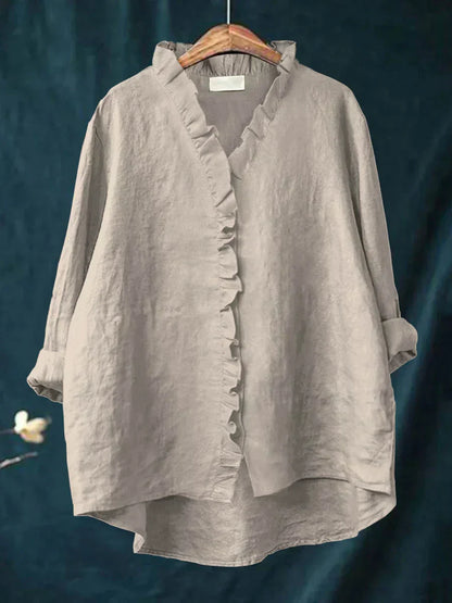 Elegant Blouse for Women with V Neck