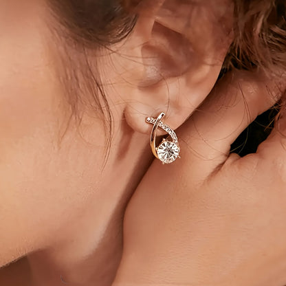 Elegant Earrings for Women with Stud Cubic Design