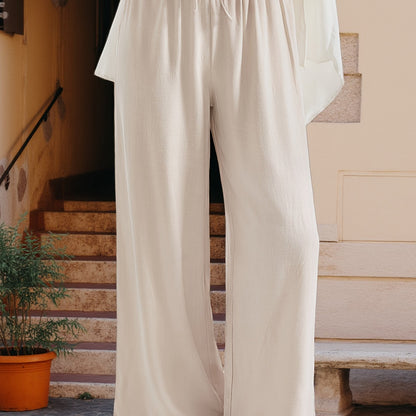 Effortless Wide Leg Pants for Women with Drawstring High Waist Relaxed Style