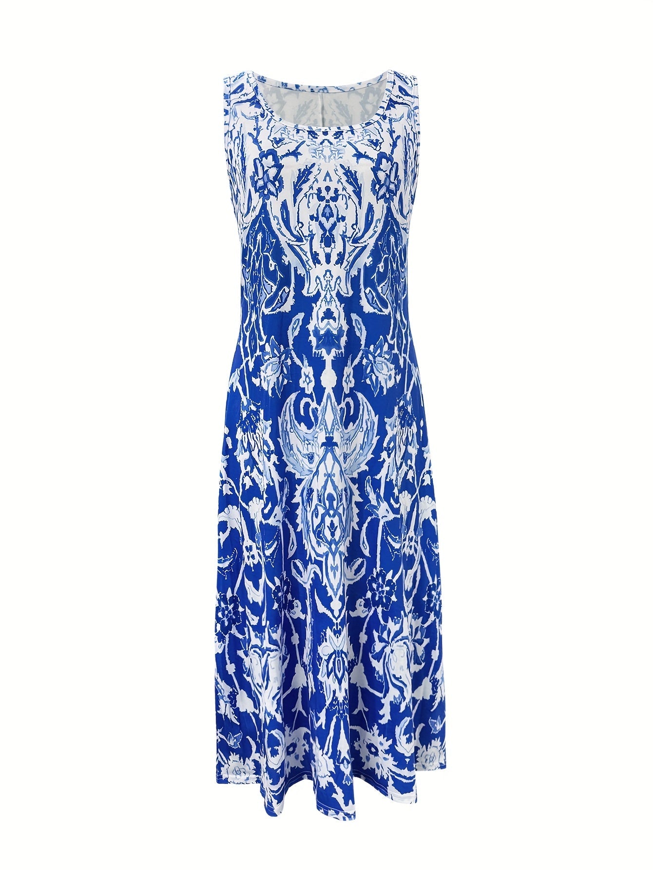 Effortless Floral Maxi Dress for Women with Sleeveless Casual Style