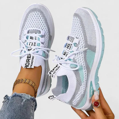 Comfortable Orthopedic Sneakers for Women with Mesh Upper Lace Up Platform Sole Walking Casual Style