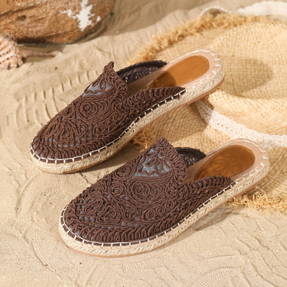 Comfortable Mules for Women with Slip On Woven Cushioned Style