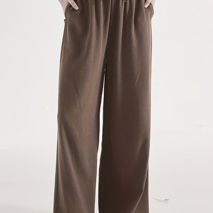 Effortless Wide Leg Pants for Women with Drawstring High Waist Relaxed Style