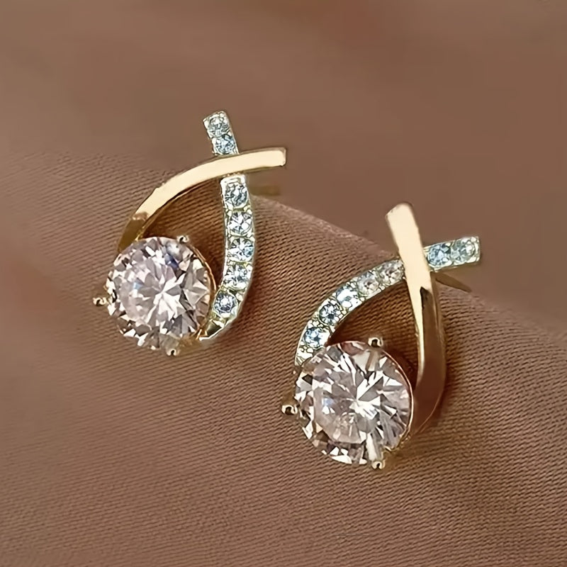 Elegant Earrings for Women with Stud Cubic Design