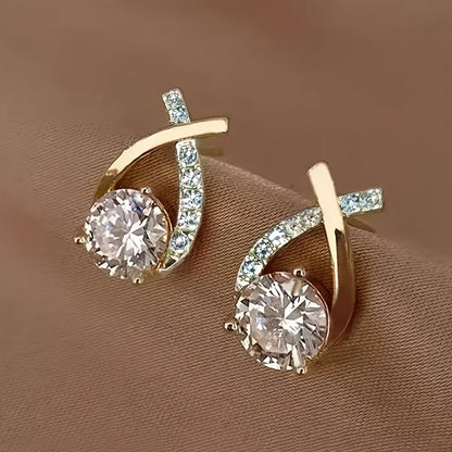 Elegant Earrings for Women with Stud Cubic Design