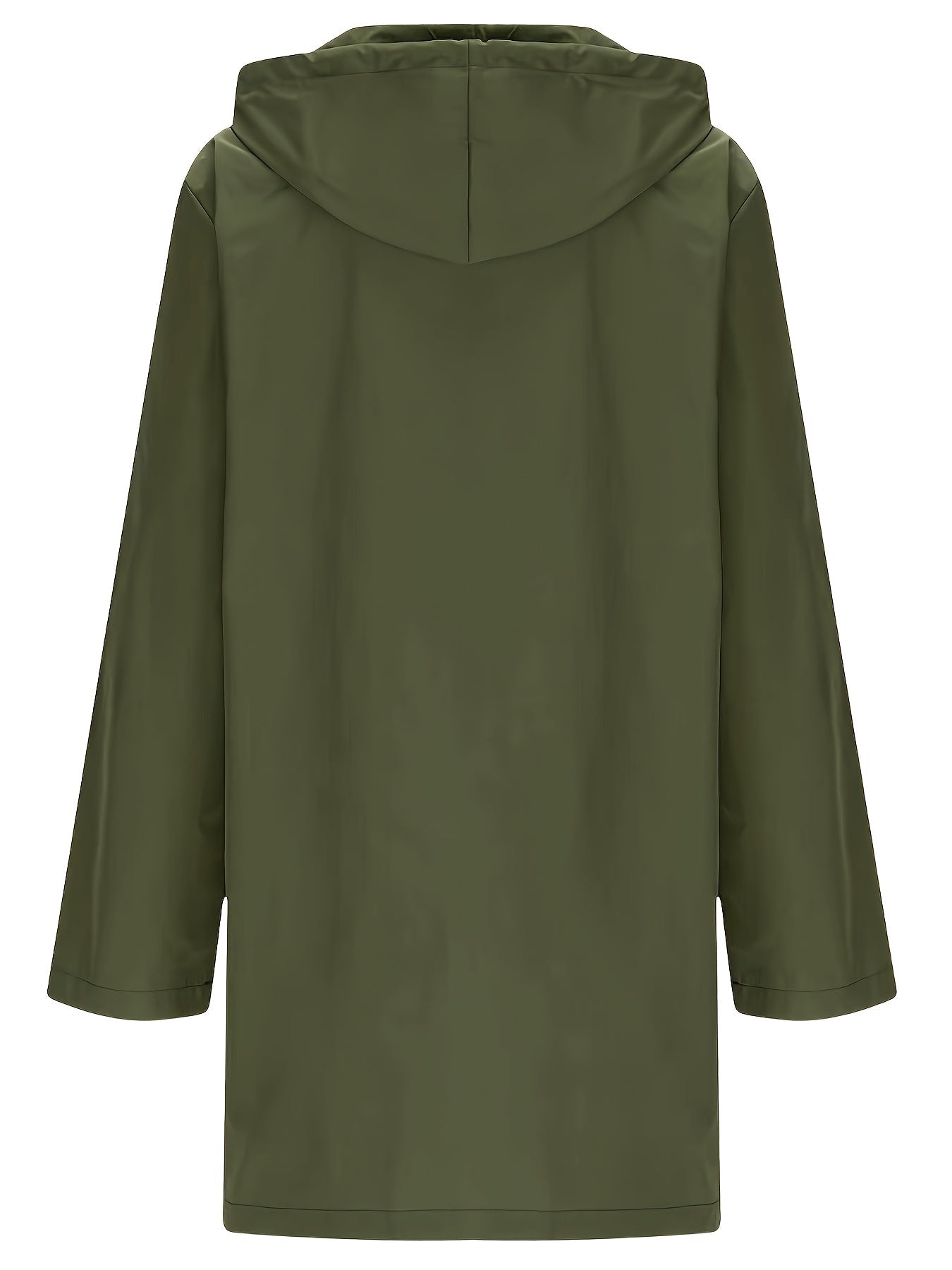 Effortless Hooded Jacket for Women with Button Front Longline Patch Pocket Style