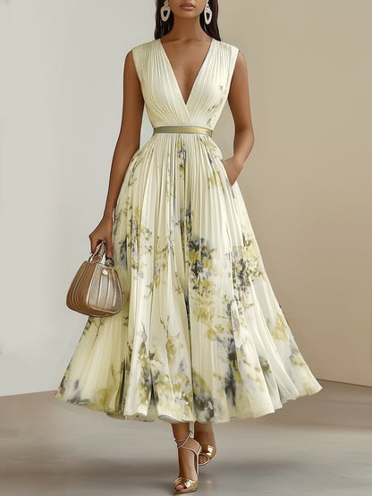Elegant Wrap Mini Dress for Women with V Neck Sleeveless