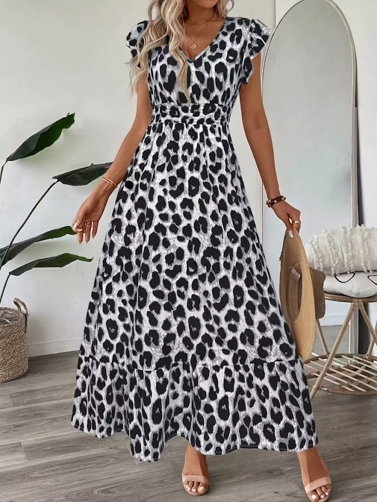 Elegant Maxi Dress for Women with V Neck