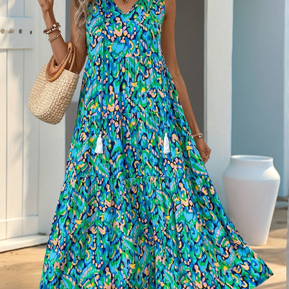 Elegant Maxi Dress for Women with Sleeveless Casual Style
