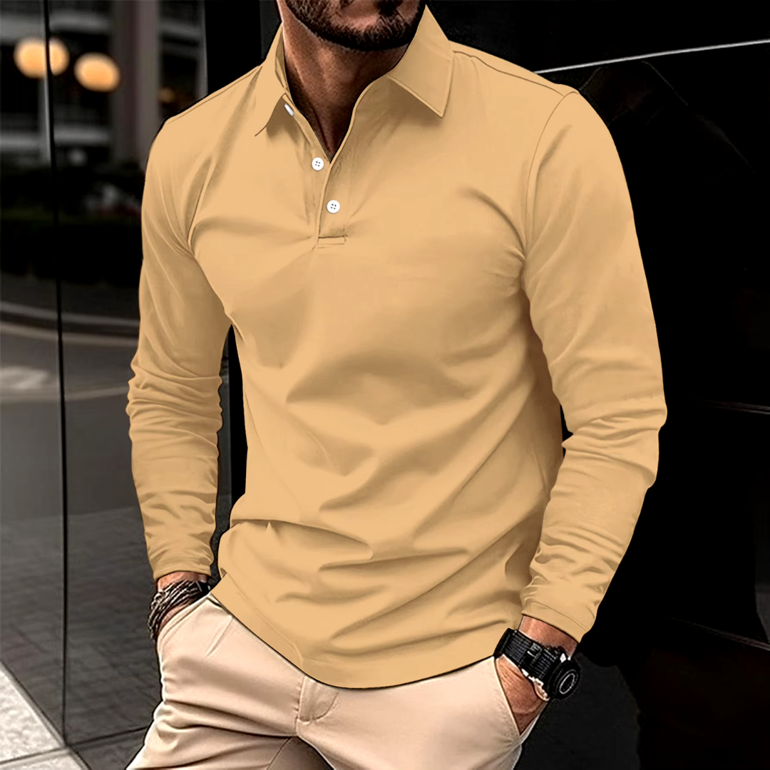 Comfortable Polo Shirt for Men with Long Sleeve