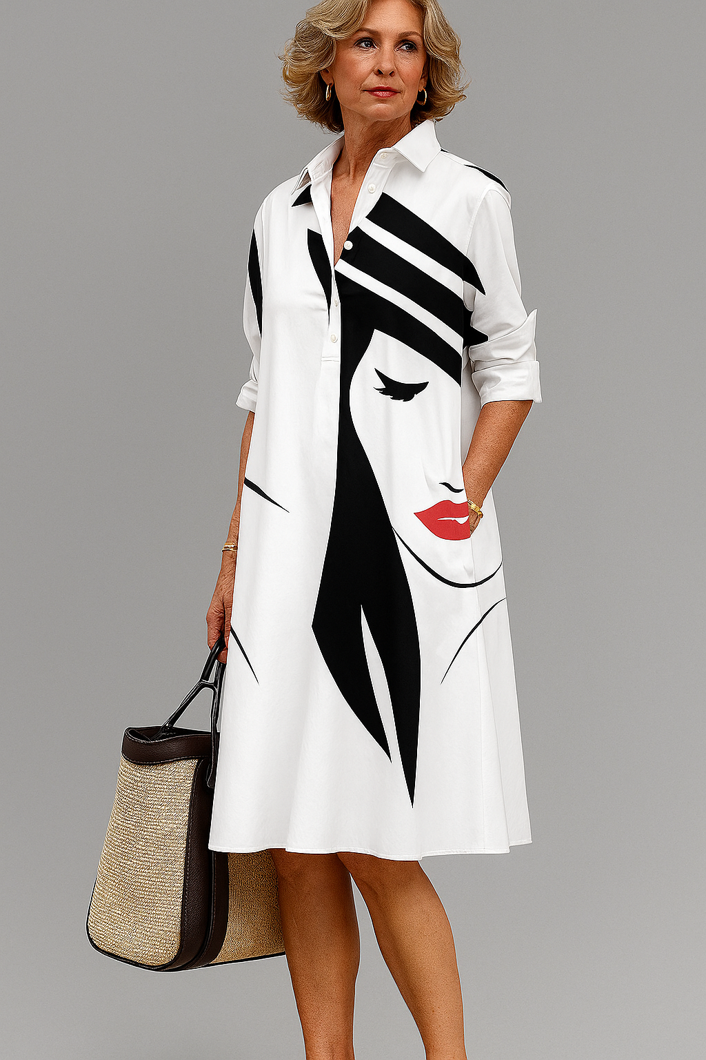 Stylish White Midi Dress for Women