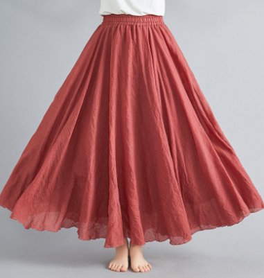 Effortless Cotton Maxi Skirt for Women with High Waist Flowing A-Line Boho Casual Style