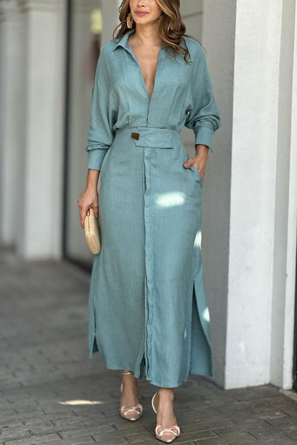 Effortless Shirt Dress for Women with Long Sleeve