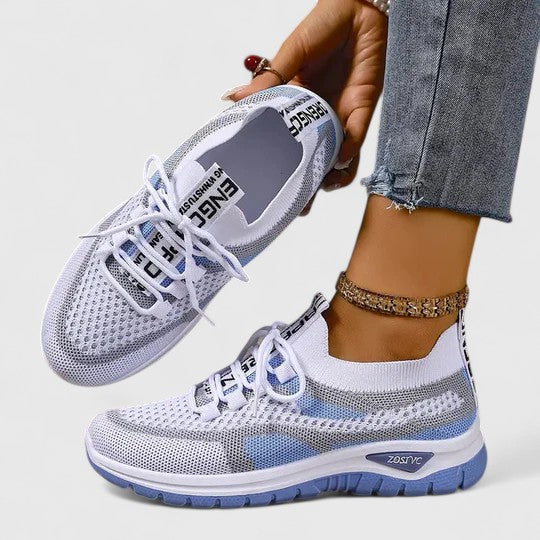 Comfortable Orthopedic Sneakers for Women with Mesh Upper Lace Up Platform Sole Walking Casual Style