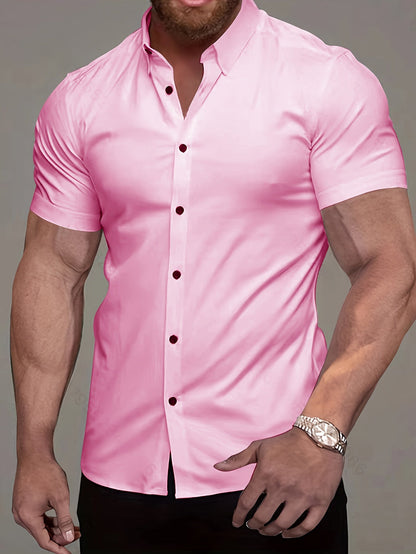 Comfortable Button Down Shirt for Men with Short Sleeve