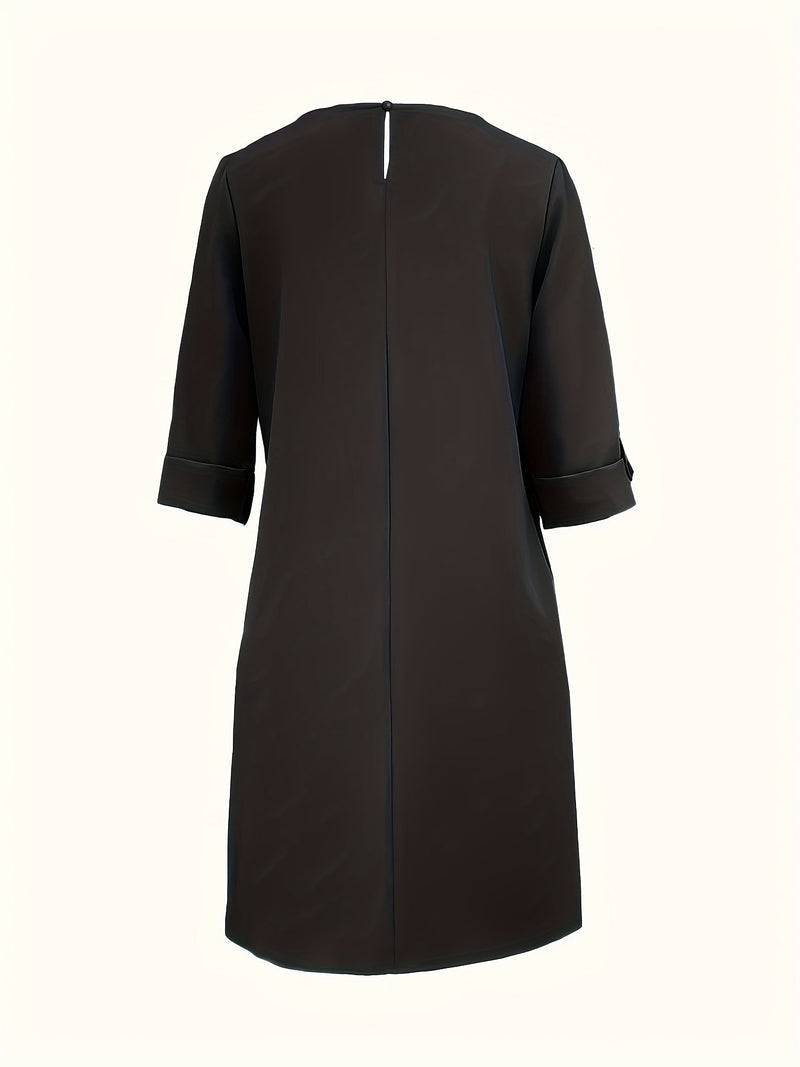 Elegant Evening Dress for Women with Round Neck Formal Wedding Guest Layered Style